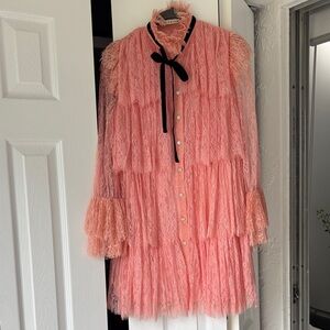 Alice + Olivia Coral Lace Mini Dress size 2